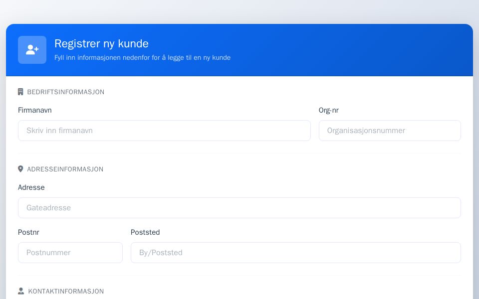Blazor New Customer Form (Bootstrap) showing multi-section registration card, form fields, validation messages.