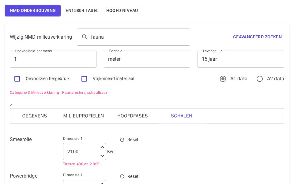 MudBlazor Scaling Form with tabbed MudTabs, MudNumericField inputs in a responsive MudGrid, reset icons and search.
