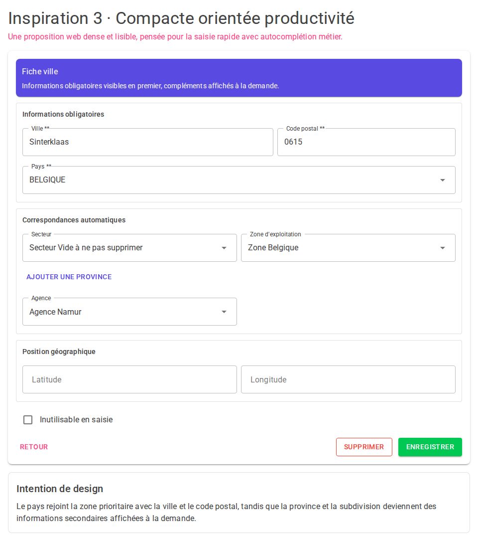 MudBlazor city form with autocomplete fields, collapsible province details, and compact responsive input sections